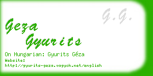 geza gyurits business card